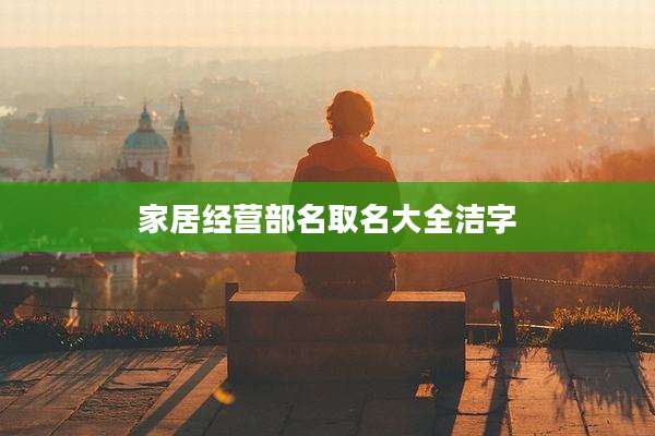 家居经营部名取名大全洁字