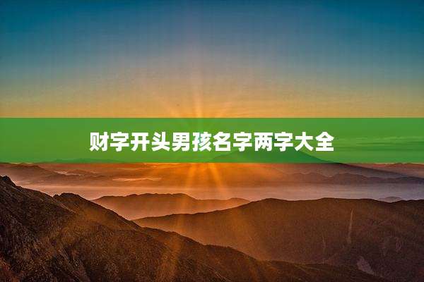 财字开头男孩名字两字大全