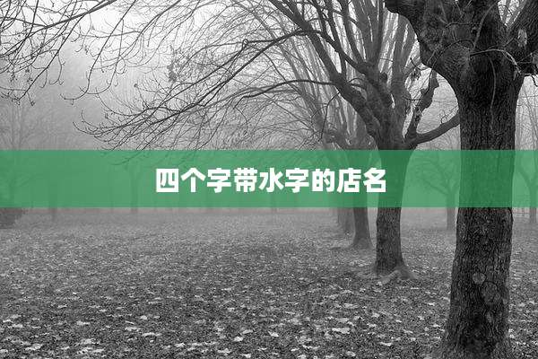 四个字带水字的店名