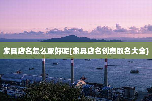家具店名怎么取好呢(家具店名创意取名大全)