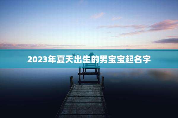 2023年夏天出生的男宝宝起名字