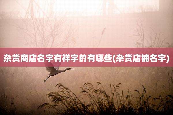杂货商店名字有祥字的有哪些(杂货店铺名字)