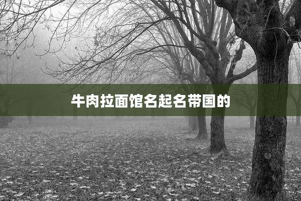 牛肉拉面馆名起名带国的