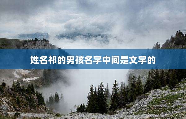姓名祁的男孩名字中间是文字的