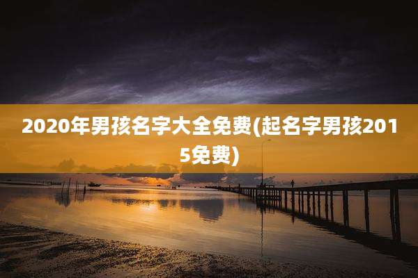 2020年男孩名字大全免费(起名字男孩2015免费)