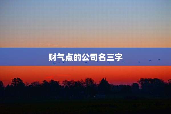 财气点的公司名三字