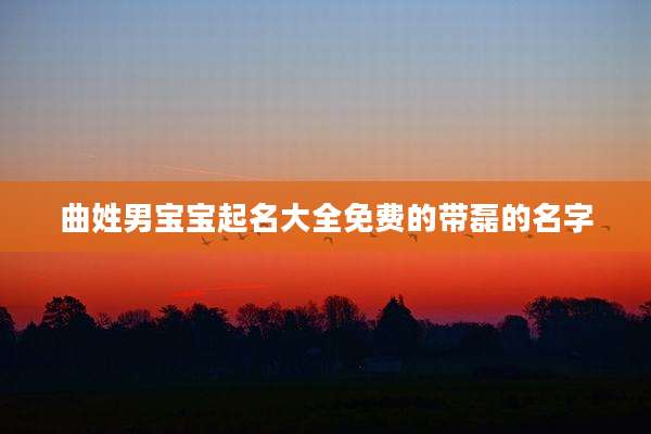 曲姓男宝宝起名大全免费的带磊的名字
