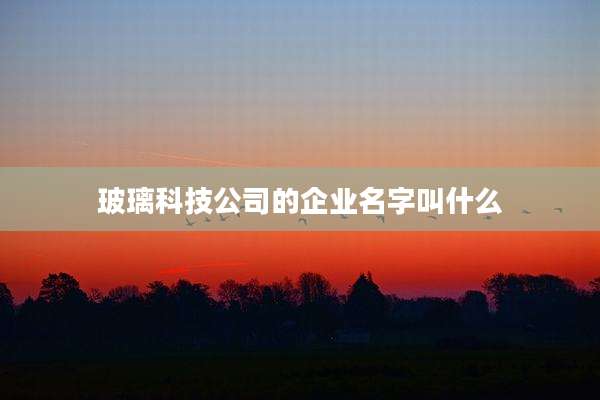 玻璃科技公司的企业名字叫什么