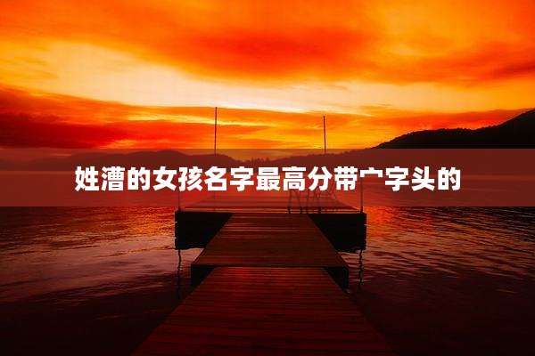 姓漕的女孩名字最高分带宀字头的