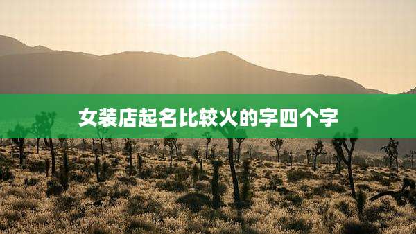 女装店起名比较火的字四个字