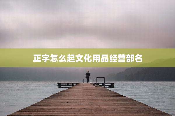 正字怎么起文化用品经营部名