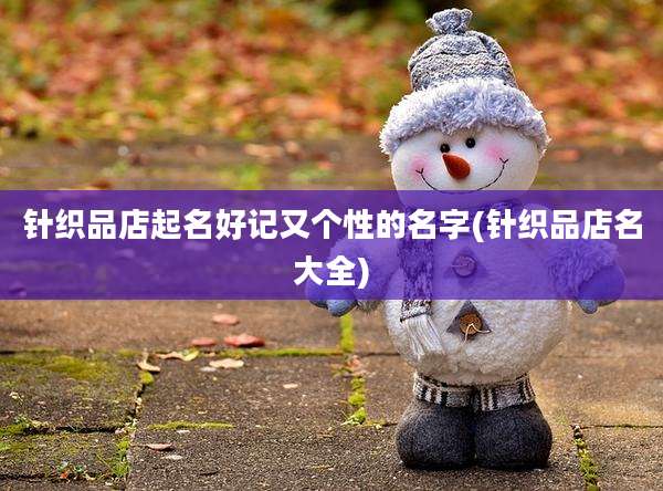 针织品店起名好记又个性的名字(针织品店名大全)