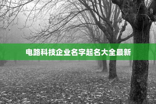 电路科技企业名字起名大全最新