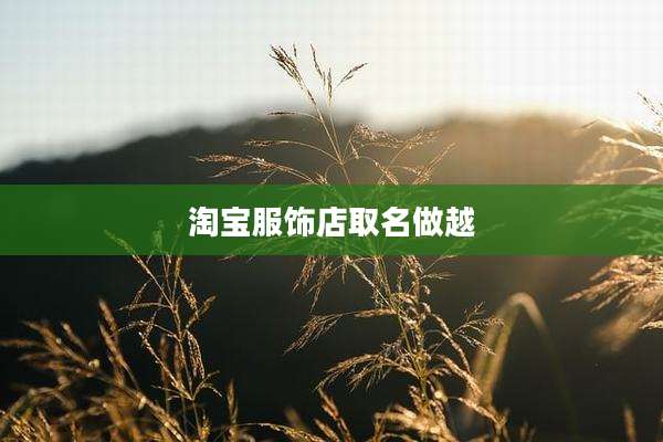 淘宝服饰店取名做越