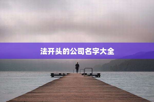法开头的公司名字大全