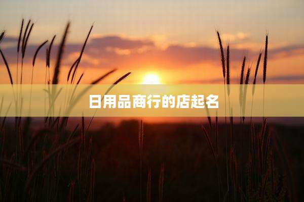 日用品商行的店起名