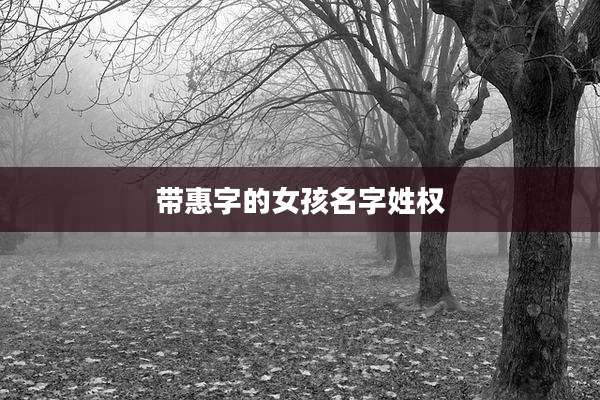 带惠字的女孩名字姓权