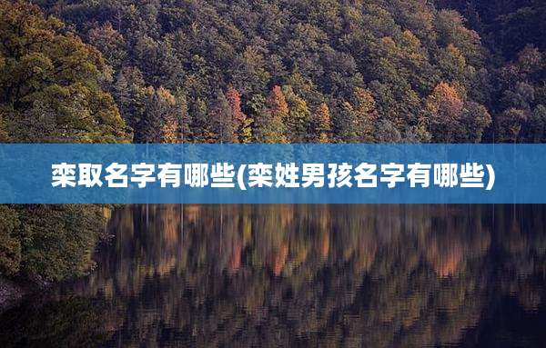 栾取名字有哪些(栾姓男孩名字有哪些)