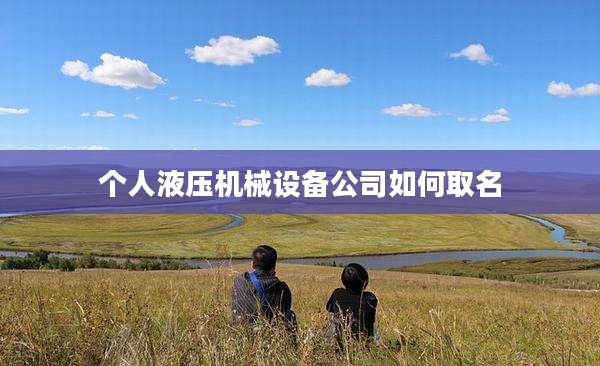 个人液压机械设备公司如何取名