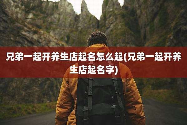 兄弟一起开养生店起名怎么起(兄弟一起开养生店起名字)