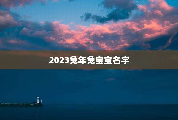 2023兔年兔宝宝名字