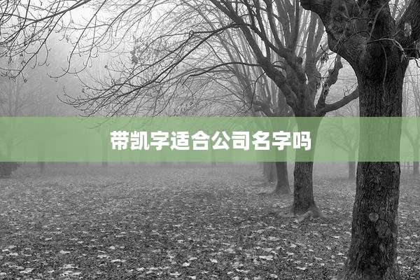 带凯字适合公司名字吗