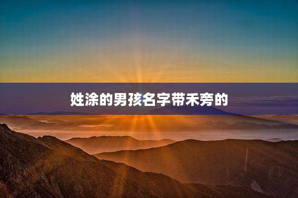 姓涂的男孩名字带禾旁的