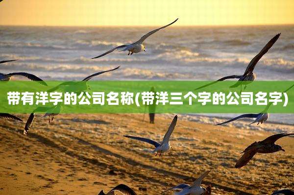 带有洋字的公司名称(带洋三个字的公司名字)