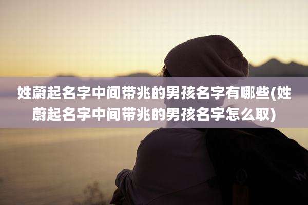 姓蔚起名字中间带兆的男孩名字有哪些(姓蔚起名字中间带兆的男孩名字怎么取)