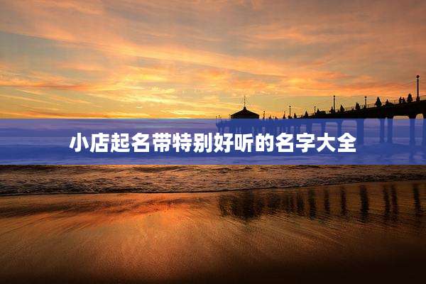 小店起名带特别好听的名字大全