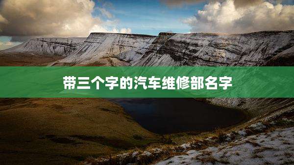 带三个字的汽车维修部名字