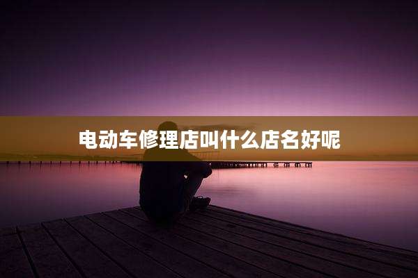 电动车修理店叫什么店名好呢