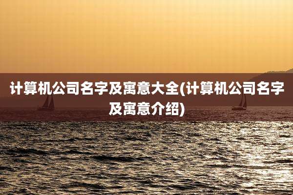 计算机公司名字及寓意大全(计算机公司名字及寓意介绍)