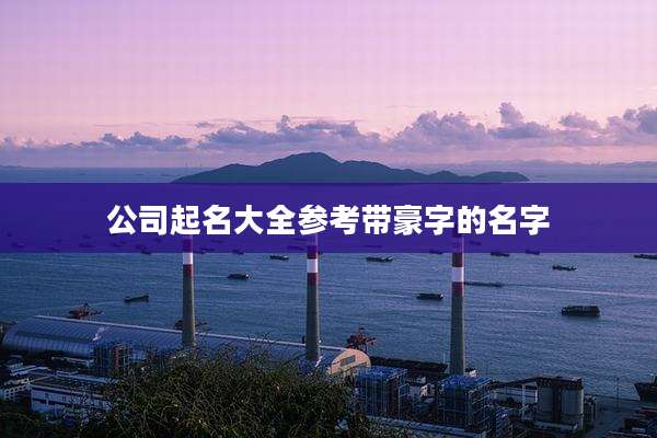 公司起名大全参考带豪字的名字