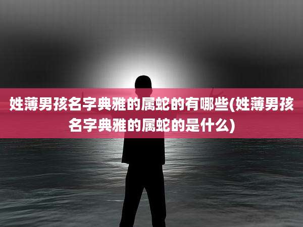 姓薄男孩名字典雅的属蛇的有哪些(姓薄男孩名字典雅的属蛇的是什么)