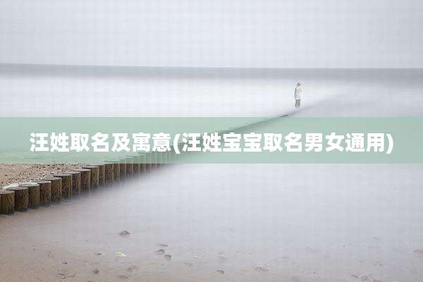 汪姓取名及寓意(汪姓宝宝取名男女通用)