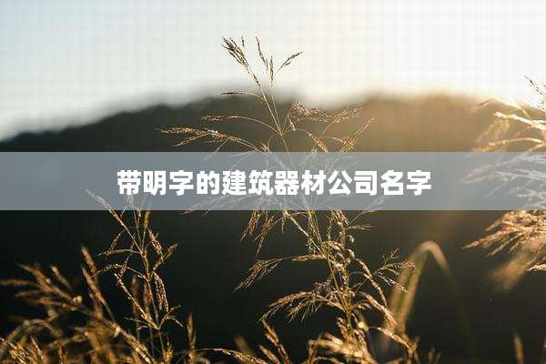 带明字的建筑器材公司名字