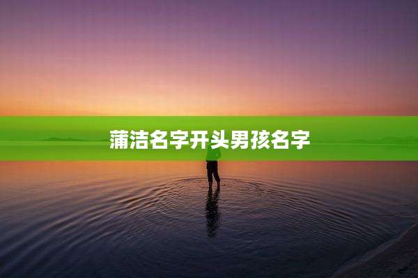蒲洁名字开头男孩名字