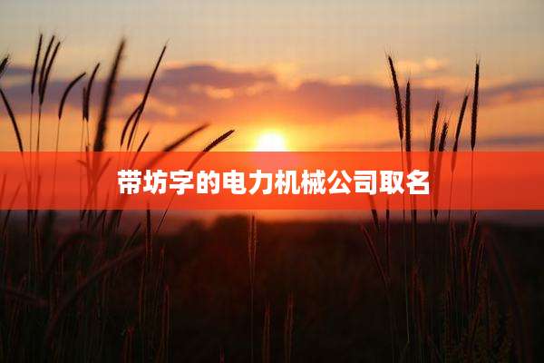 带坊字的电力机械公司取名