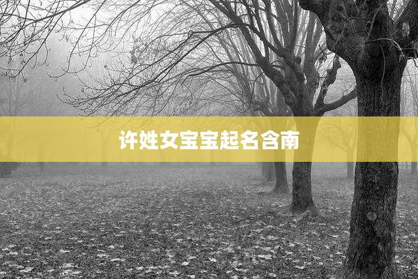 许姓女宝宝起名含南