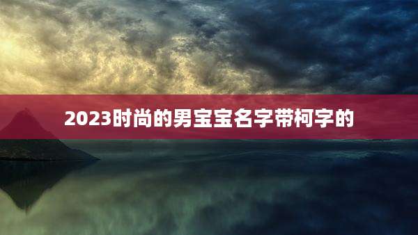 2023时尚的男宝宝名字带柯字的