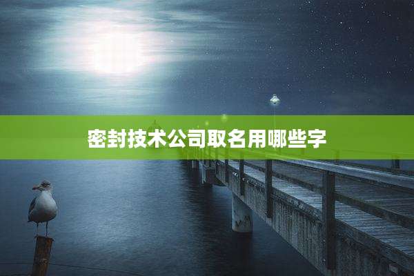 密封技术公司取名用哪些字