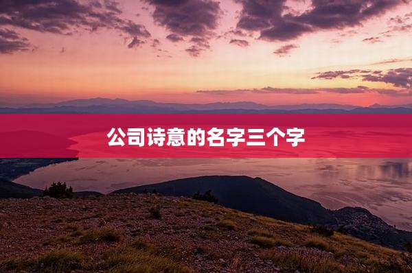 公司诗意的名字三个字