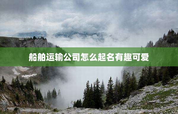 船舶运输公司怎么起名有趣可爱