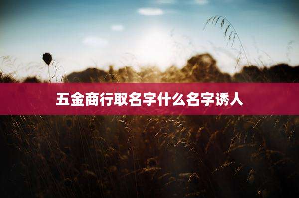 五金商行取名字什么名字诱人