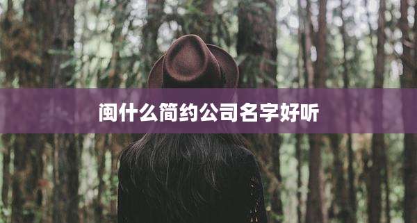 闽什么简约公司名字好听