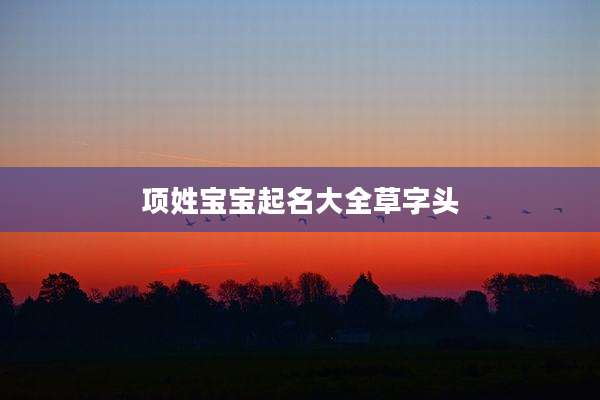 项姓宝宝起名大全草字头