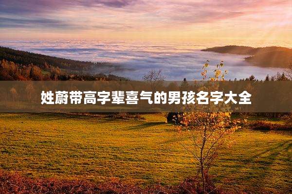 姓蔚带高字辈喜气的男孩名字大全