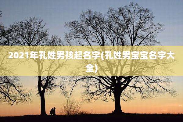 2021年孔姓男孩起名字(孔姓男宝宝名字大全)