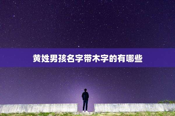 黄姓男孩名字带木字的有哪些